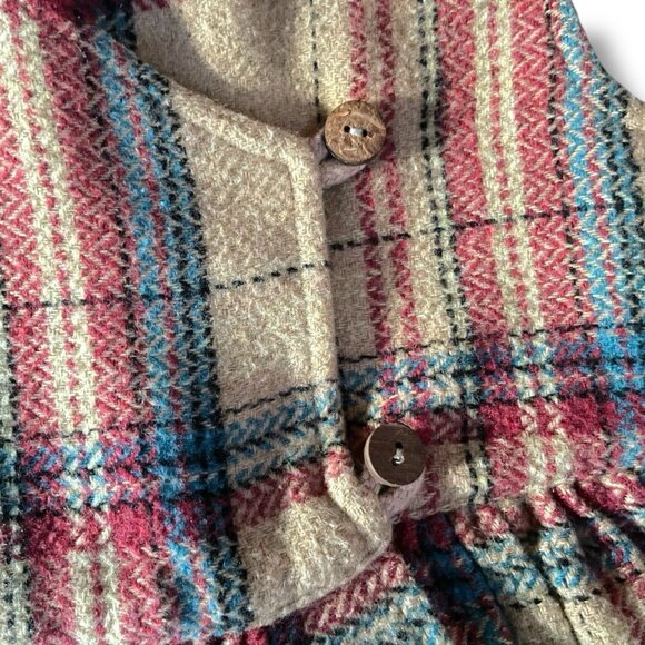 Petit Patapon Girls Jumper Dress Sz 6 Tan Plaid Cotton Wool Blend Preppy Classic - Picture 5 of 7
